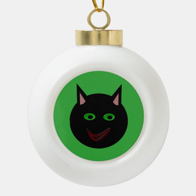 Ornement de chat noir Halloween (Devant)