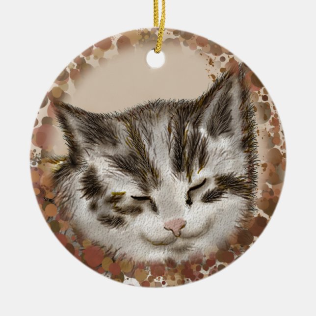 Ornement de chaton endormi (Devant)