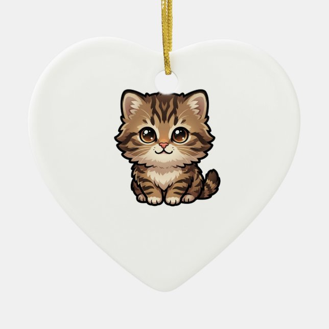 Ornement de chaton tabby marron mignon (Devant)