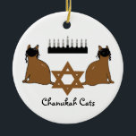 Ornement de chats de Chanukah<br><div class="desc">PRLimages est une division des peintures par Rachel Lowry.</div>