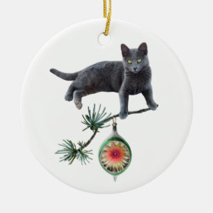 Ornement de chats gris