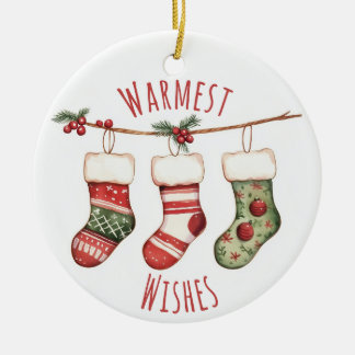 Ornement de chaussettes de Noël à l'aquarelle