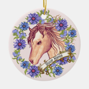 Ornement de cheval Blue Daisy
