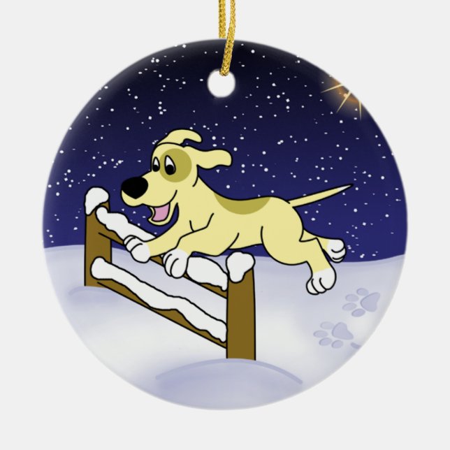 Ornement de chien d'agilité de Noël de bande (Devant)
