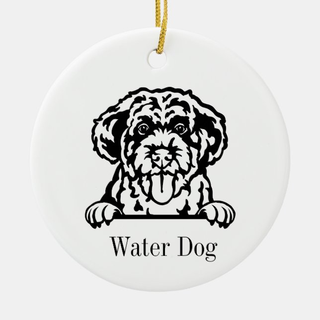 Ornement de chien d'eau portugais (Devant)