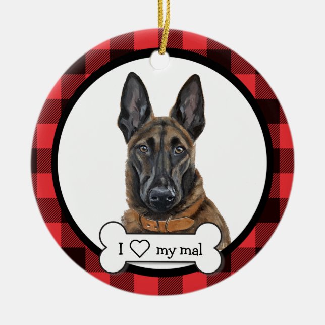 Ornement de chiens malinois (Devant)
