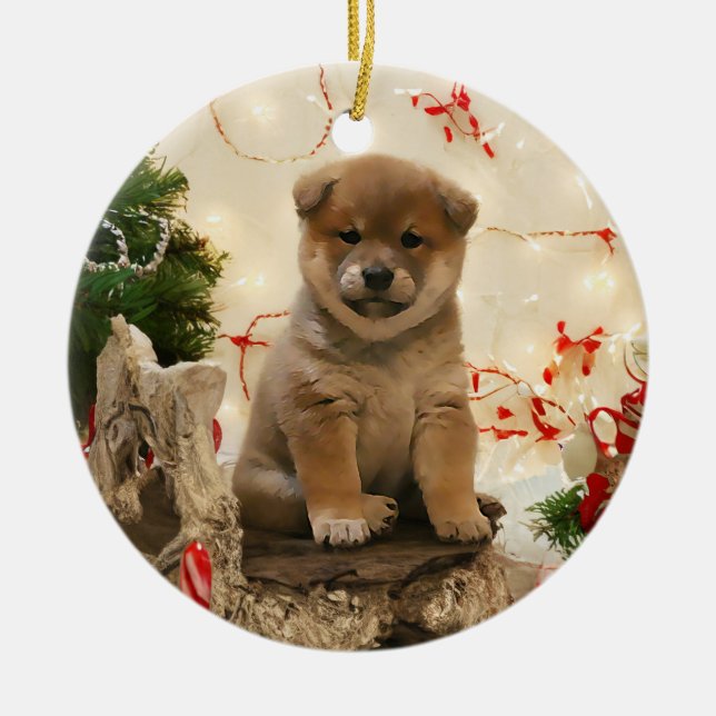 Ornement de chiot Shiba Inu (Devant)