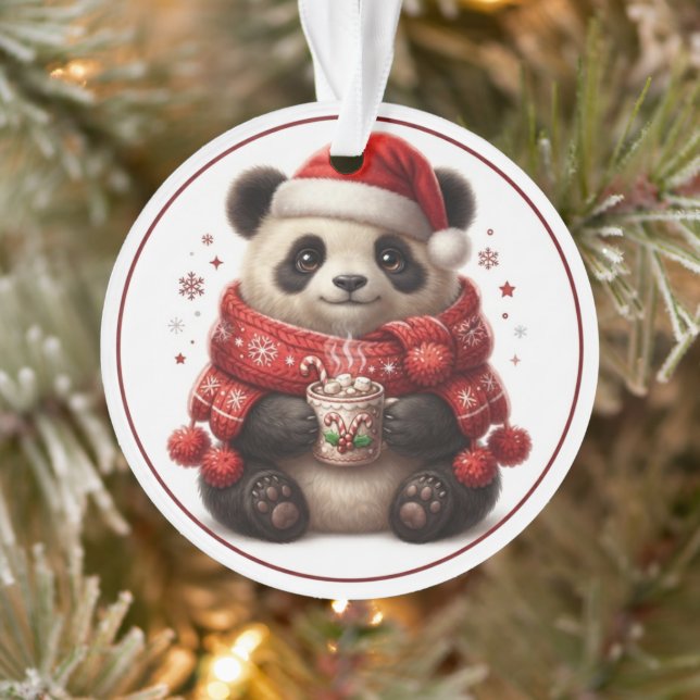 Ornement de chocolat chaud Panda Noël mignon (Arbre)
