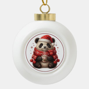 Ornement de chocolat chaud Panda Noël mignon