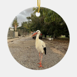 Ornement de cigogne marchant