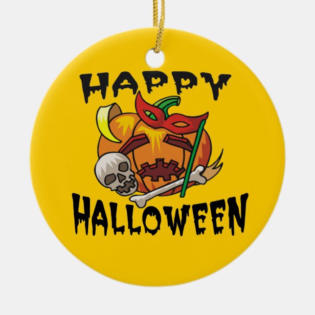 Ornement de citrouille pour fête d'Halloween (Devant)