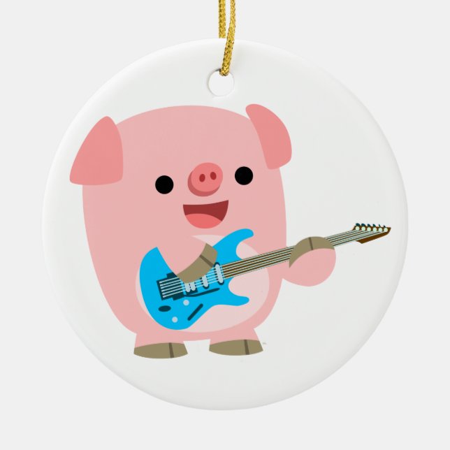 Ornement de cochon de dessin mignon de Rockin (Devant)