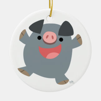 Ornement de cochon rebondi en caricature mignonne