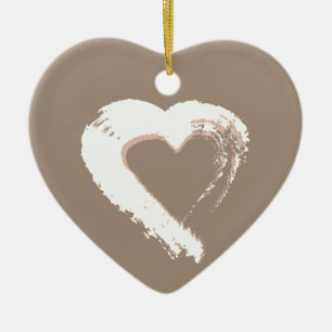 Ornement de coeur beige