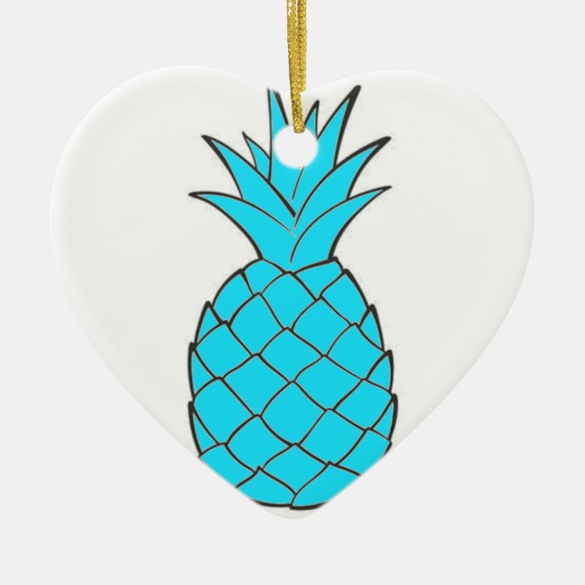 Ornement de coeur d'ananas de diamant (Devant)