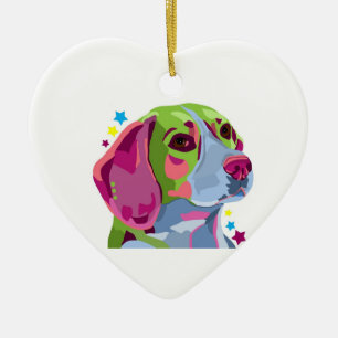 Ornement de coeur de beagle