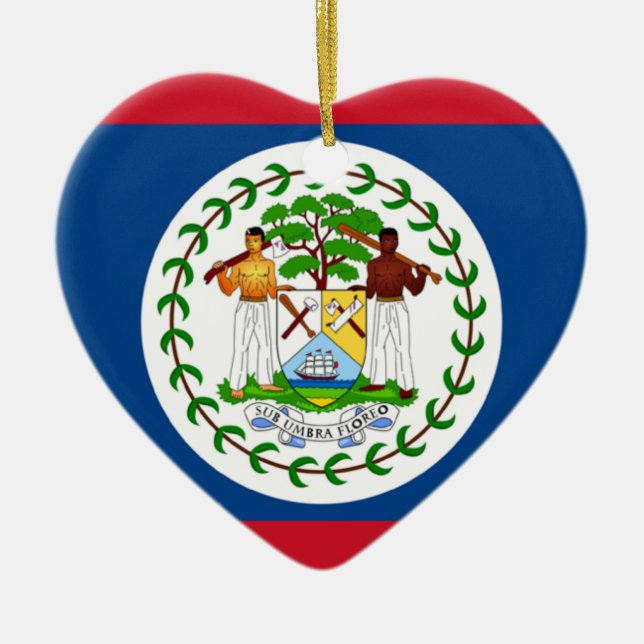 Ornement de coeur de drapeau de Belize (Devant)