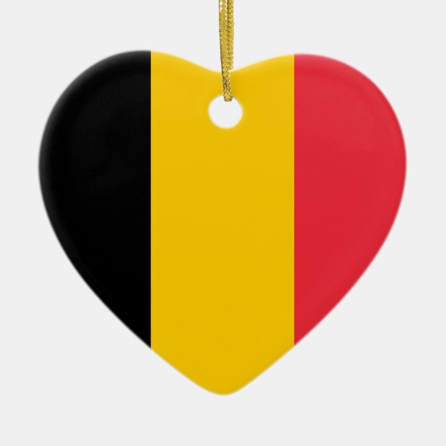 Ornement de coeur de drapeau de la Belgique (Devant)