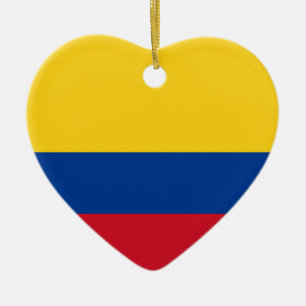 Ornement de coeur de drapeau de la Colombie