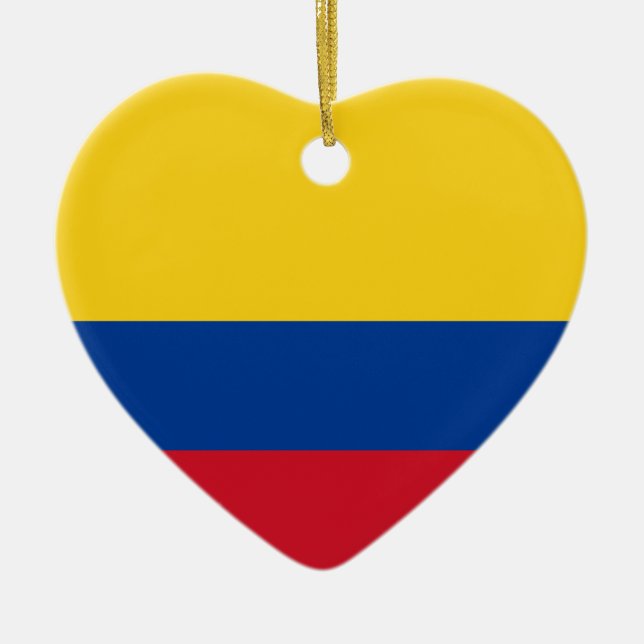 Ornement de coeur de drapeau de la Colombie (Devant)