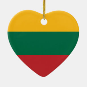 Ornement de coeur de drapeau de la Lithuanie
