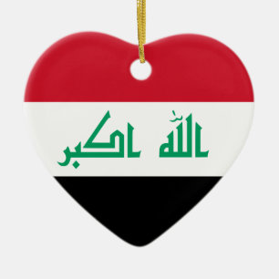 Ornement de coeur de drapeau de l'Irak