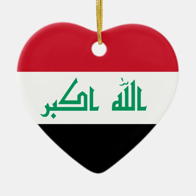Ornement de coeur de drapeau de l'Irak (Devant)