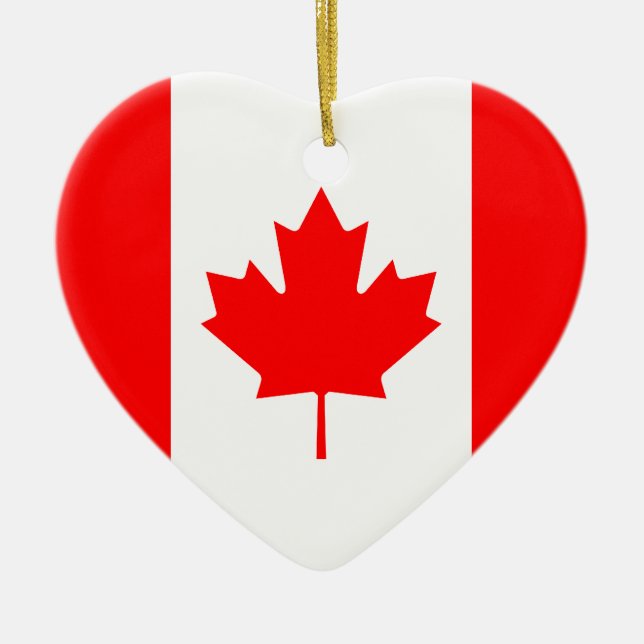 Ornement de coeur de drapeau du Canada (Devant)