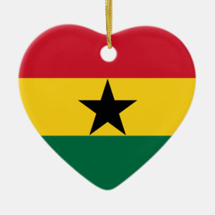 Ornement de coeur de drapeau du Ghana