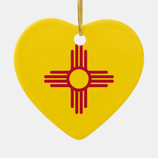Ornement de coeur de drapeau du Nouveau Mexique (Devant)