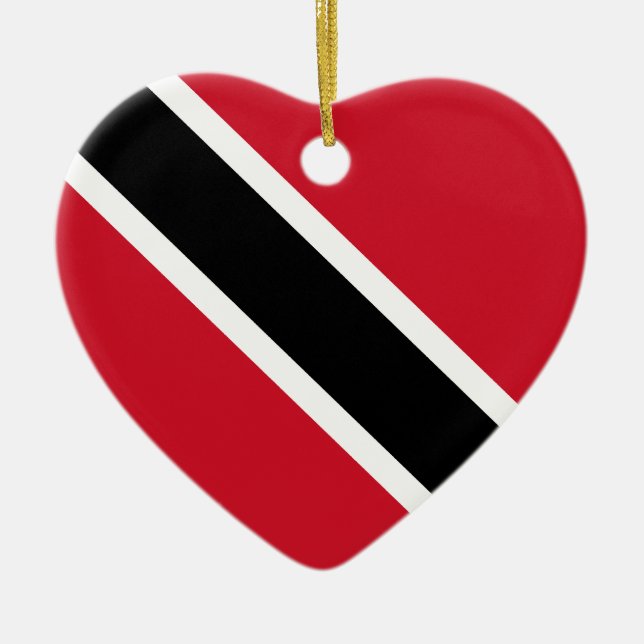 Ornement de coeur de drapeau du Trinidad-et-Tobago (Devant)