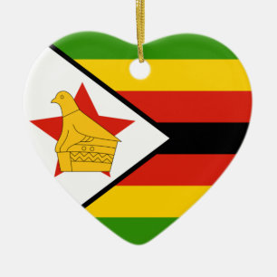 Ornement de coeur de drapeau du Zimbabwe