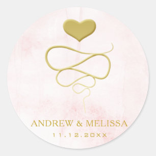 Ornement de coeur de Faux Gold   Sticker Mariage