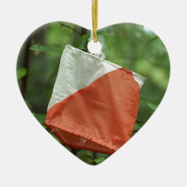 Ornement de coeur - drapeau de course (Devant)