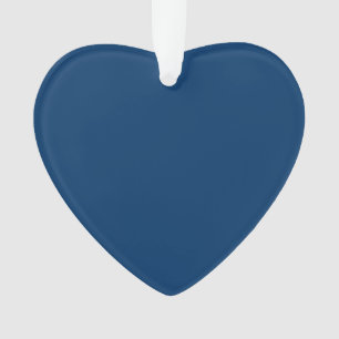 Ornement de coeur personnalisé bleu nuit