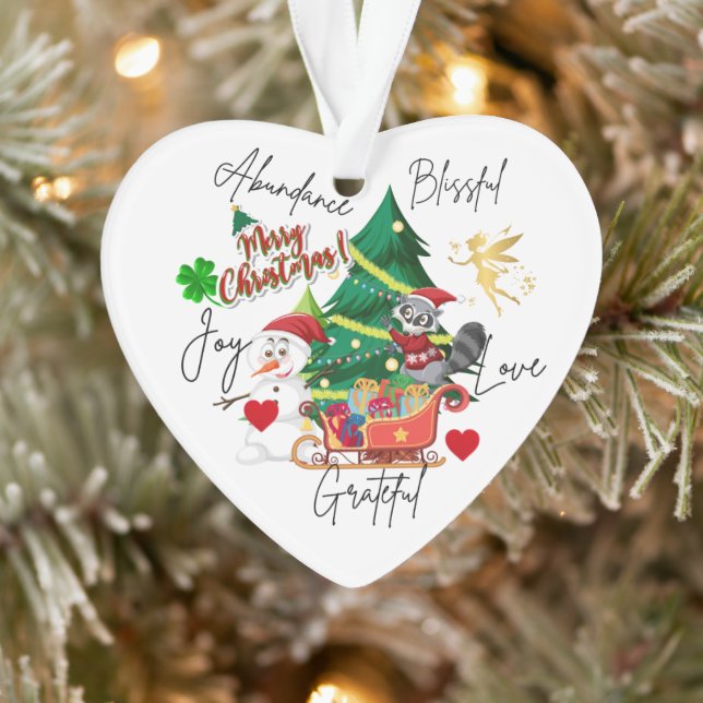 Ornement de cœur pour Noël | Conception Joie&Amour (Arbre)