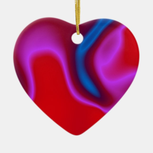 ornement de coeur rose bleu et rouge (Devant)