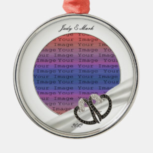 Ornement de Coeurs de Diamants Noir & Blanc