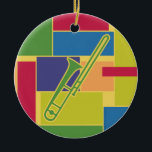 Ornement de Colorblocks de trombone<br><div class="desc">Ornementez comporter le trombone au-dessus de grands,  audacieux blocs de couleur.</div>