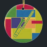 Ornement de Colorblocks de trombone<br><div class="desc">Ornementez comporter le trombone au-dessus de grands,  audacieux blocs de couleur.</div>