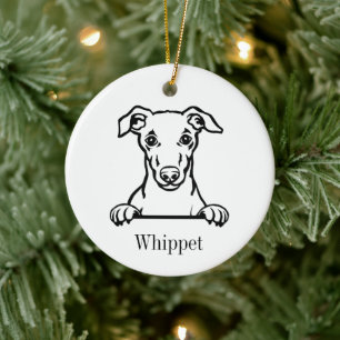 Ornement de compagnie personnalisé chien Whippet,