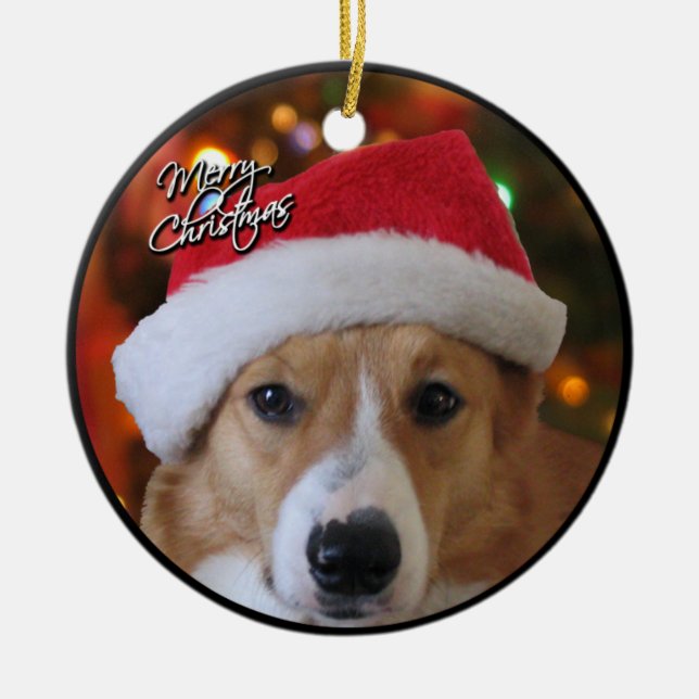Ornement de corgi de Noël (Devant)