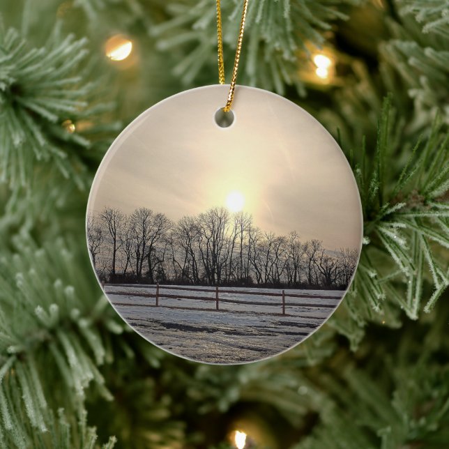 Ornement de coucher de soleil d'hiver  (Arbre)