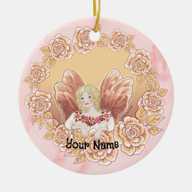 Ornement de couronne de fées aux roses (Devant)