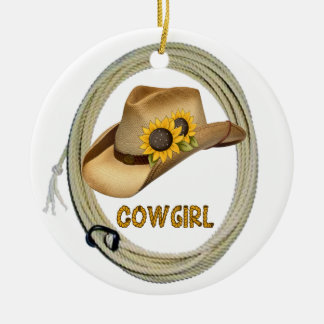 Ornement de cow-girl de tournesol