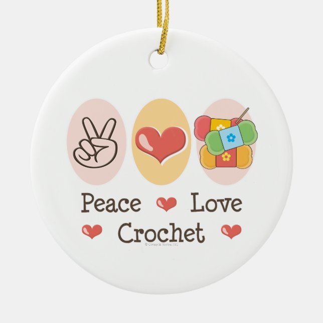 Ornement de crochet d'amour de paix (Devant)