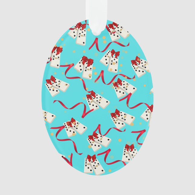 Ornement de design Domino - Aqua (devant)