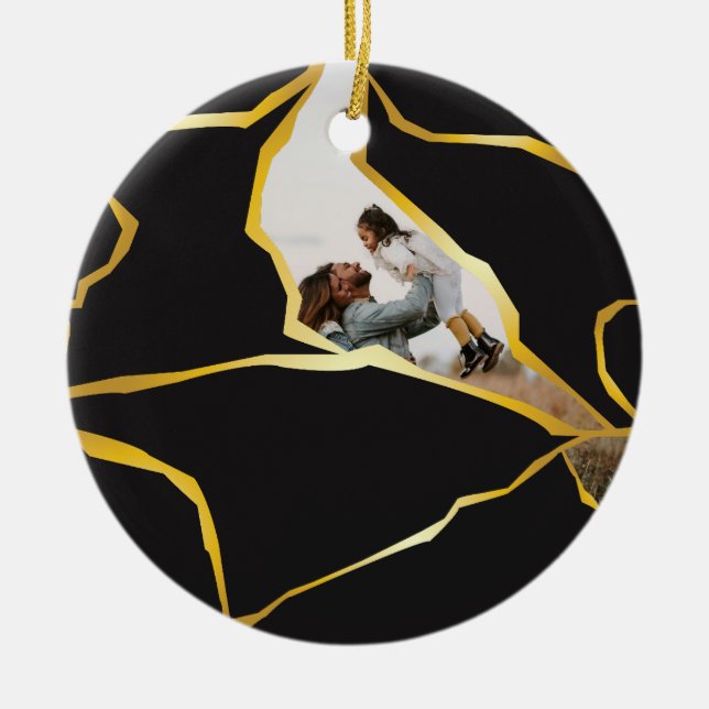 Ornement de design Kintsugi modifiable (Devant)