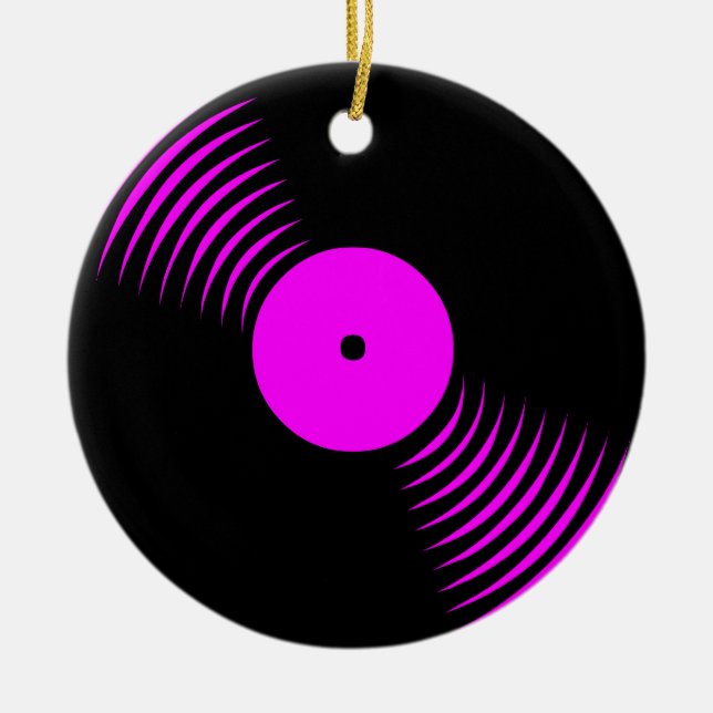 Ornement de disque vinyle rétro Corey Tiger 80s (Devant)