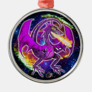 Ornement de dragon cosmique de Tourmaline